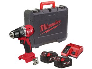 Trapano con percussione Milwaukee M18 BLPDRC con 2 batterie, caricabatterie e valigetta