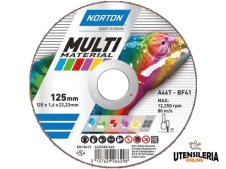Disco da taglio MULTI MATERIAL per tutti i metalli 115x1.0 Norton (25pz)