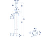 Cilindro idraulico a doppio effetto OMCN 369/I h.670mm, spinta 55ton, tiro 24ton