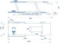 Ponte sollevatore per moto OMCN 196-B con pompa pneumatica, portata 500Kg