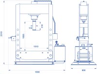 Pressa elettroidraulica OMCN 164-W a 2 velocità, 100 ton