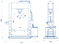 Pressa elettroidraulica OMCN 156/ML 1,5kW ad una velocità, portata 20 ton