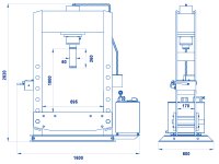 Pressa elettroidraulica OMCN P30/MR 1,5kW a 2 velocità, portata 30 ton