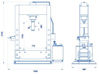 Pressa elettroidraulica OMCN 162/R 1,5kW a 2 velocità, portata 50 ton