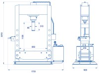 Pressa elettroidraulica OMCN 163 3kW ad una velocità, portata 70 ton