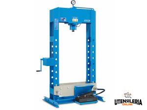 Pressa idraulica OMCN P30-SAIP con pompa idropneumatica a pedale, 30 ton