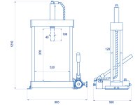 Pressa idraulica da banco OMCN 153 pompa manuale a 2 velocità, portata 10 ton