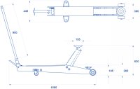 Sollevatore idraulico a carrello OMCN 265 alzata 630mm portata 10000 Kg