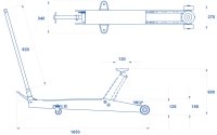 Sollevatore idraulico a carrello OMCN 258 alzata 900mm portata 1500 Kg