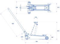 Sollevatore idraulico a carrello OMCN 254 portata 3000 Kg