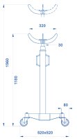 Sollevatore idraulico da fossa e sottoponte OMCN SIF2-A-73, portata 600Kg