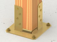 Piastre alza pilastro Simpson Strong-Tie SP in acciaio zincato giallo, 70-200mm (10pz)