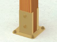 Portapilastro a C Simpson Strong-Tie PPJC per travi quadre in legno, 70-200mm