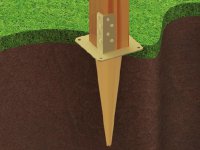 Portapilastro a punta con angolari Simpson Strong-Tie PPJUN per pilastri in legno, 70-120mm
