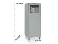 Armadio porta computer Tecnotelai 600x600x1655mm grigio con ruote