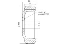 Ruota motrice transpallet Tellure Rota 230x70mm in poliuretano TR, compatibile con Jungheinrich