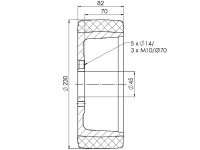 Ruota motrice transpallet Tellure Rota 230x82mm in poliuretano TR, compatibile con Jungheinrich