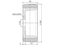 Ruota motrice transpallet Tellure Rota 230x90mm in poliuretano TR, compatibile con Linde