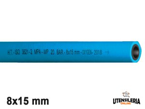 Tubo gomma SALDO/OS/20BL/ISO3821 ossigeno per saldatura 8x15mm (100mt)