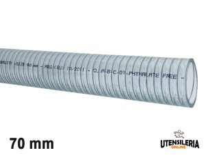 Tubo in pvc alimentare con spirale ALIMPOMP/F 70mm (30mt)