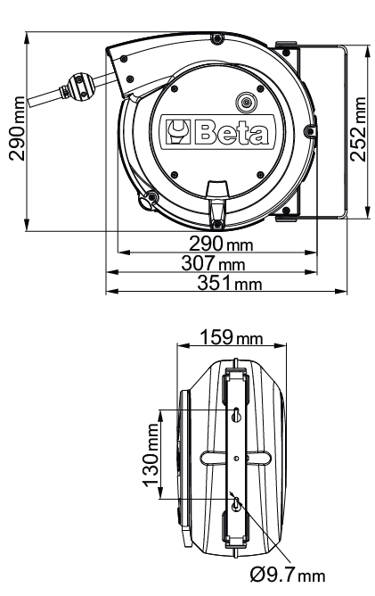 Dimensioni avvolgitore Beta 1845 15-H07