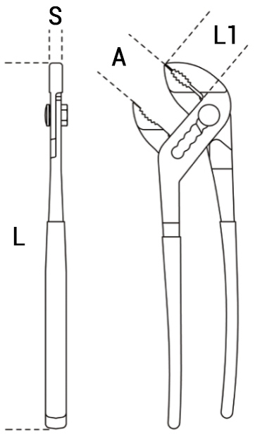 Schema tecnico pinza regolabile Beta 1048VN