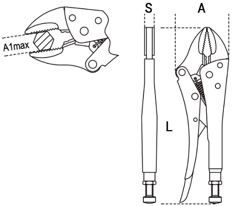 Schema tecnico pinze autobloccanti Beta 1052