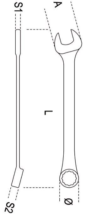 Schema tecnico chiave combinata Beta 142SN