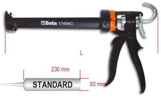 Schema tecnico pistola silicone 1749AC Beta