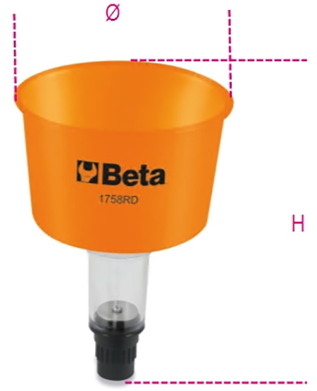 SChema tecnico imbuto per liquidi refrigeranti Beta 1758RD