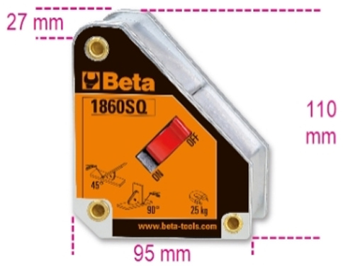 Schema tecnico squadra magnetica Beta 1860SQ