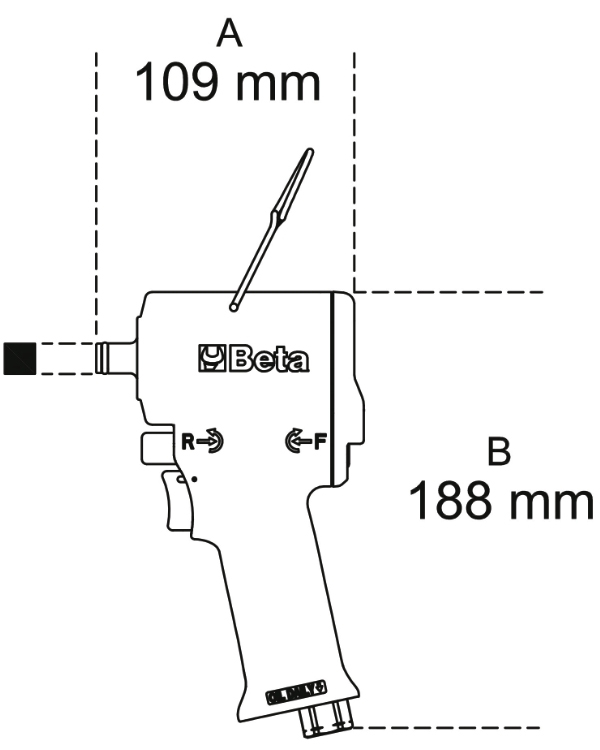 Schema tecnico avvitatore pneumatico 1927XM Beta