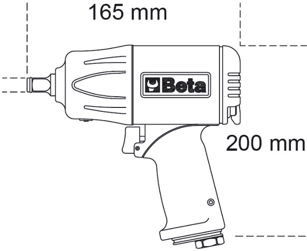 Avvitatore pneumatico ad impulsi reversibile Beta 1928XM attacco quadro  3/4, 1600Nm [019280030]