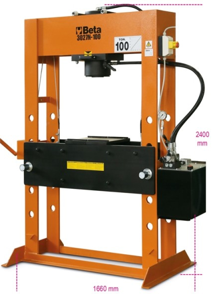 Schema tecnico dimensioni pressa idraulica 3027N 100 Beta