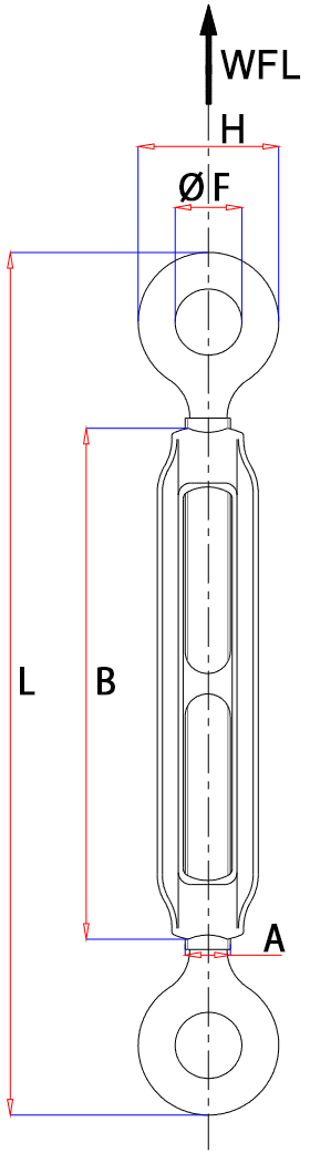 Schema tecnico tenditore Beta 8005Z