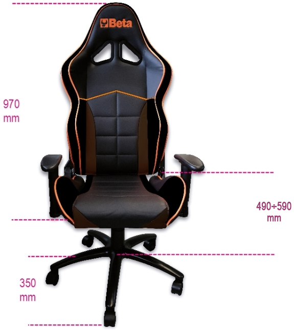 Schema tecnico dimensioni poltrona da ufficio Beta 9563U