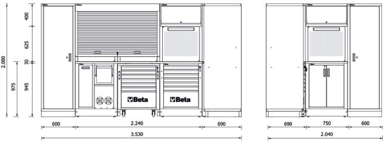 Esempio installazione e utilizzo arredamento officina Beta RSC55 L