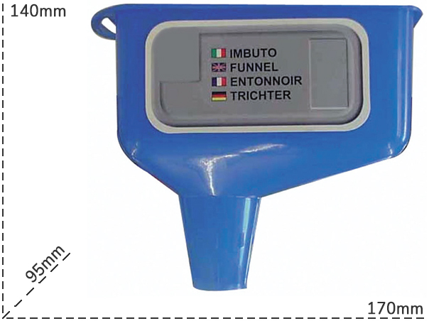 Schema tecnico imbuto travaso rettangolare Carvel