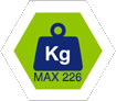 max 226Kg carico complessivo consentito