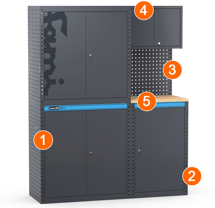 dotazione arredamento officina modulare Fami 391G02