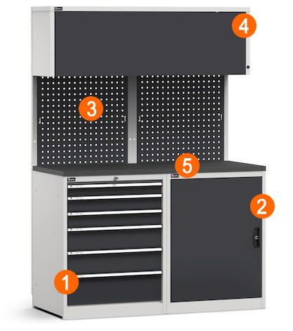 dotazione arredamento officina modulare Fami GARAGE025