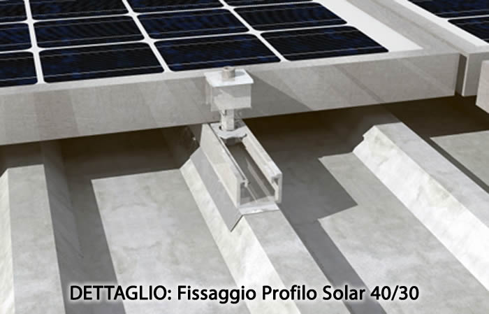 Profilo Fischer Solar 40-30 in alluminio per pannelli fotovoltaici