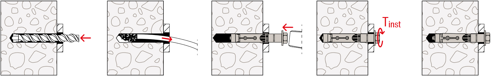 illustrazione istruzioni ancorante FH II-B Fischer