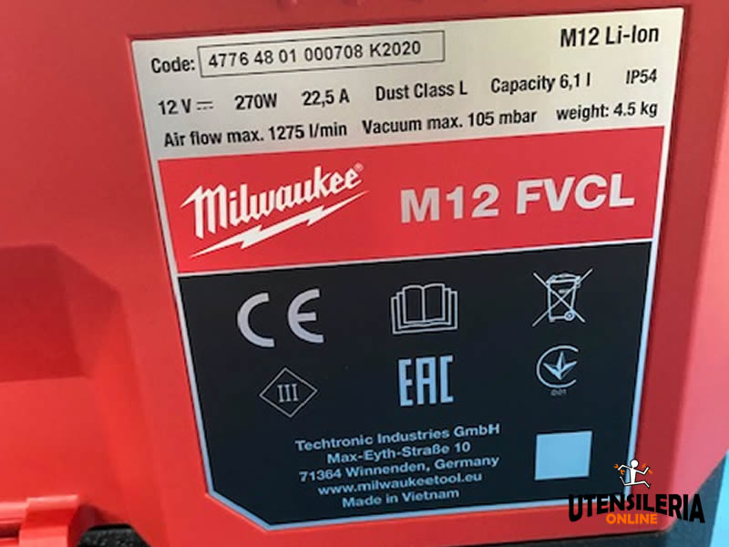 MILWAUKEE ASPIRATORE A BATTERIA 12V - Elettrodomestici In vendita
