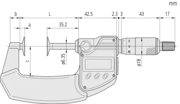 Schema tecnico micrometro digitale Serie 323 Mitutoyo