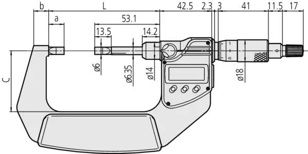 Schema tecnico micrometro digitale Serie 422 Mitutoyo