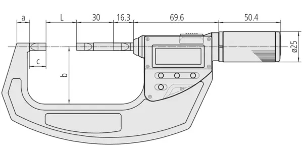 Schema tecnico micrometro digitale Serie 422 Mitutoyo