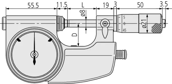 Schema tecnico micrometro analogico Serie 510 Mitutoyo