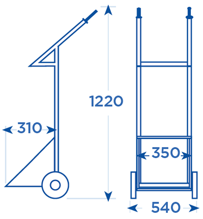 Schema tecnico carrello portabombole 095A OMCN