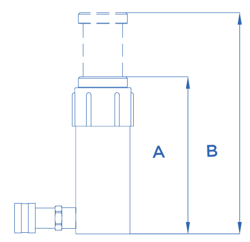 Schema tecnico pistone spingente per martinetti OMCN 108
